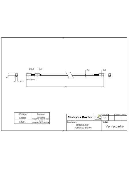 370 mm precision double action welded head truss rod