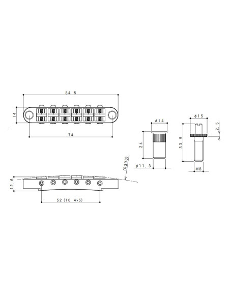 Plano Puente Gotoh® Cromo GE103B-T-C