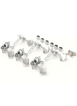 Mécaniques Wilkinson Chrome 3+3 Guitare Acoustique à tête ouverte