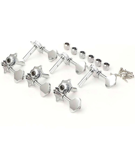Mécaniques Wilkinson Chrome 3+3 Guitare Acoustique à tête ouverte