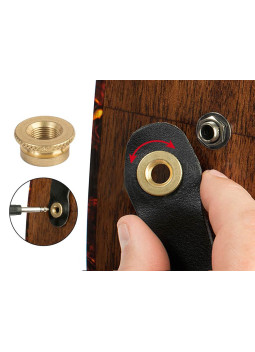 Boston acoustic strap secure for metric threaded endpin jacks