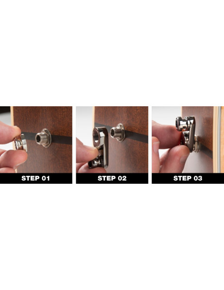 Acousti-lok strap lock adapter for metric output jacks
