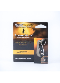 Acousti-lok strap lock adapter for metric output jacks
