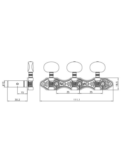 Mechanik Ping Well® RM-1188G-7XM Konzertgitarre |Guitarra Clasica