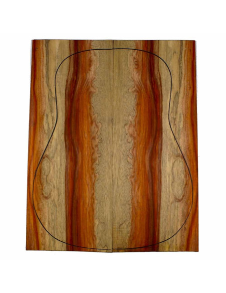 Fonds padouk rouge bariolé guitare acoustique