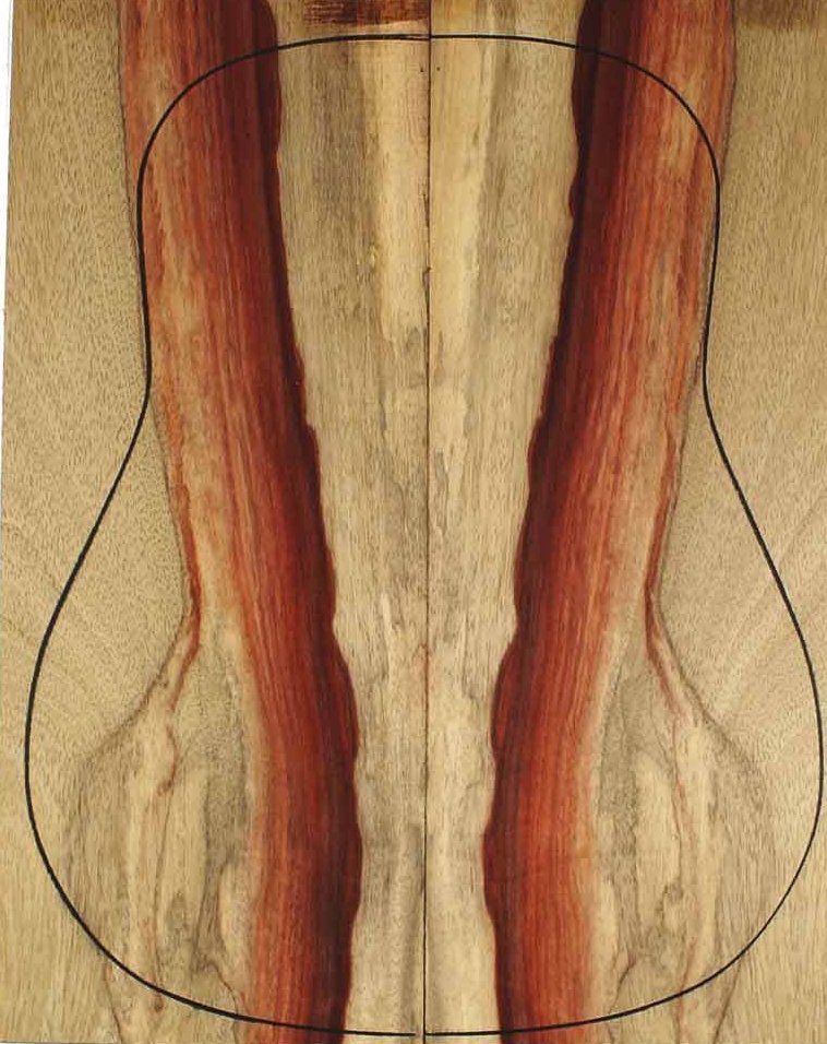 padouk bariolé acoustic guitar backs