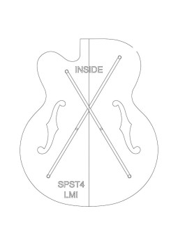 Body template, archtop, Benedetto cutaway, acrylic