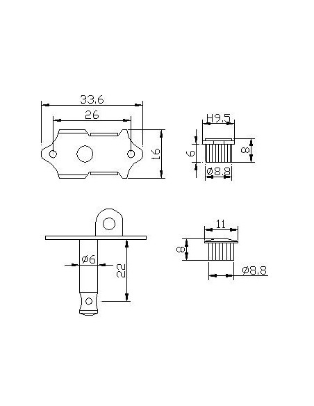 tuning machine dimensions