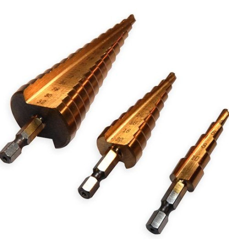 Set de 3 Forets Étagés HSS Revêtement Titane | Maderas Barber