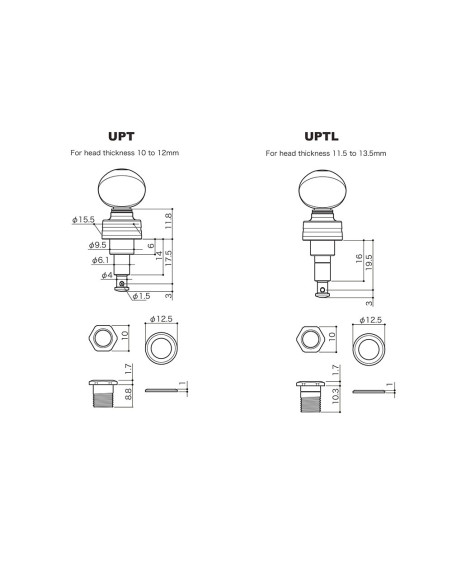 Mécanique Gotoh pour ukélélé UPTL UB8 GG