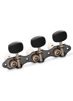 Schaller Machine Head GrandTune Classic Hauser Satin Black Acrylic White Posts