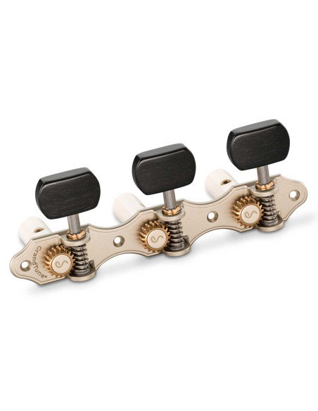 Schaller Machine Head GrandTune Classic Hauser Satin Ebony White Posts