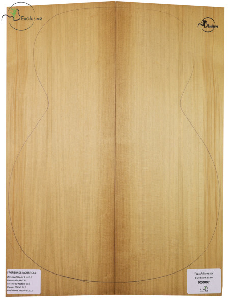 Tapa Adirondack Torrefactada Nº 000007 Guitarra Clásica MB Exclusive