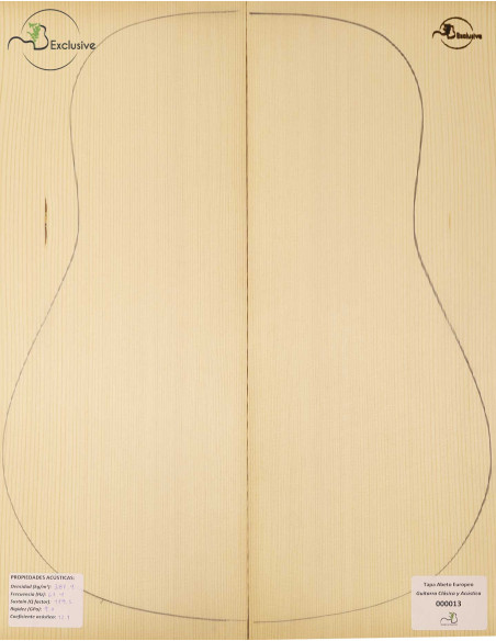 Tapa Abeto Europeo Nº 000013 Guitarra Clásica/Acústica MB Exclusive