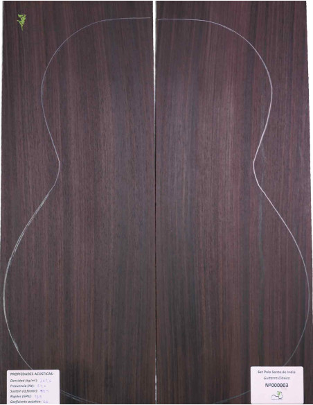 Set palissandro indiano chitarra classica MB Exclusive n.135 | Maderas Barber