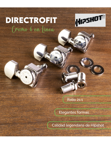 Kit Upgrade Accordeur Guitare Fender® Directrofit™ Chrome Hipshot | Maderas Barber