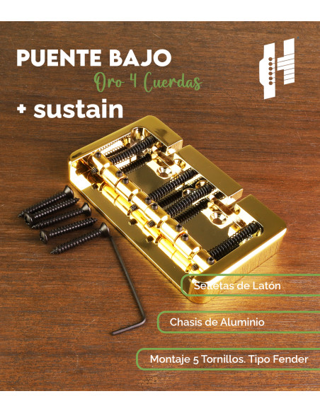 Chevalet de Basse Fender Style 5 Vis Alum. Or Hipshot | Maderas Barber