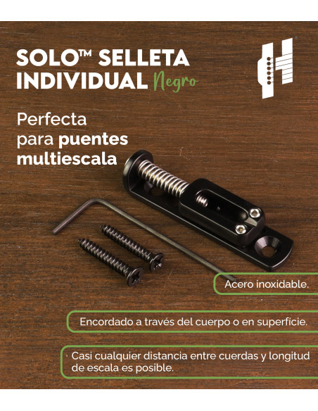 Solo™ Hipshot Black Single Guitar Saddle | Maderas Barber