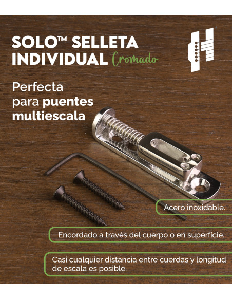 Solo™ Hipshot Stainless Steel Single Guitar Saddle | Maderas Barber