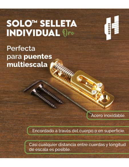 Solo™ Hipshot Gold Single Guitar Saddle | Maderas Barber
