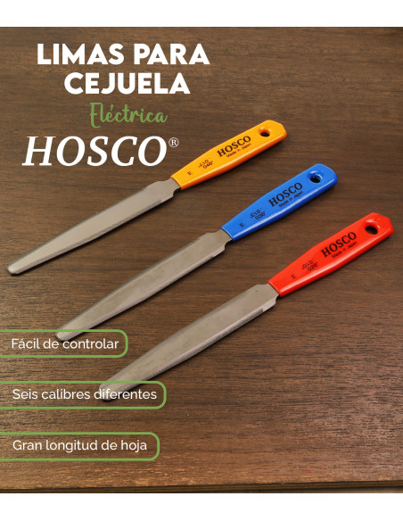 Juego Limas Ranura Cejuela Guitarra Eléctrica, set de 3 Hosco TL-NF3E | Maderas Barber