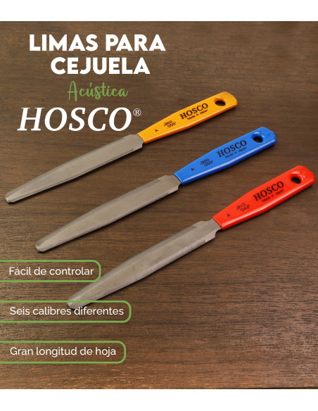 Set limas Ranura capotasto acustica, set de 3 Hosco TL-NF3A | Maderas Barber