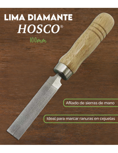 Lima de Diamante Extra Fina 100mm Hosco TL-DF100DA | Maderas Barber