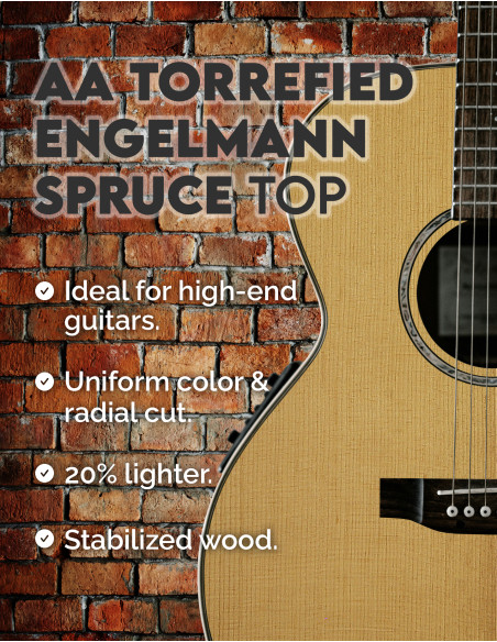 Tables Épinette d’Engelmann Torréfiée AA Guitare Classique | Maderas Barber
