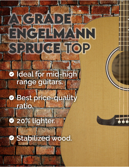 Tavola de abete Engelmann Torrefactada A chitarra acustica | Maderas Barber