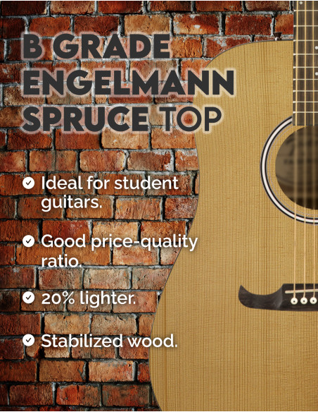 Tavola de abete Engelmann Torrefactada B chitarra acustica | Maderas Barber