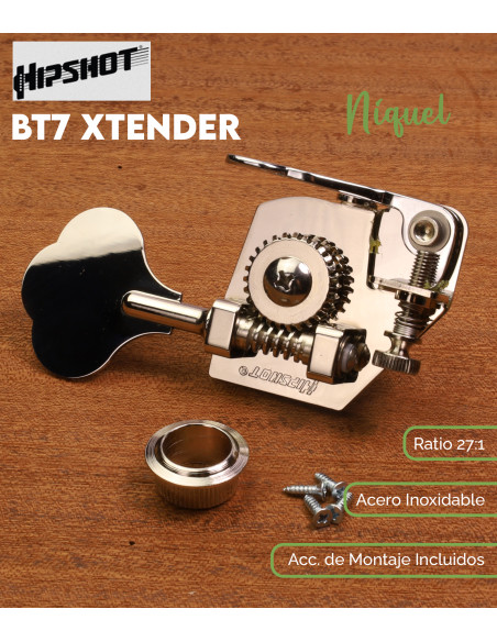 Cheville Hipshot BT7 Bass Xtender Nickel | Maderas Barber