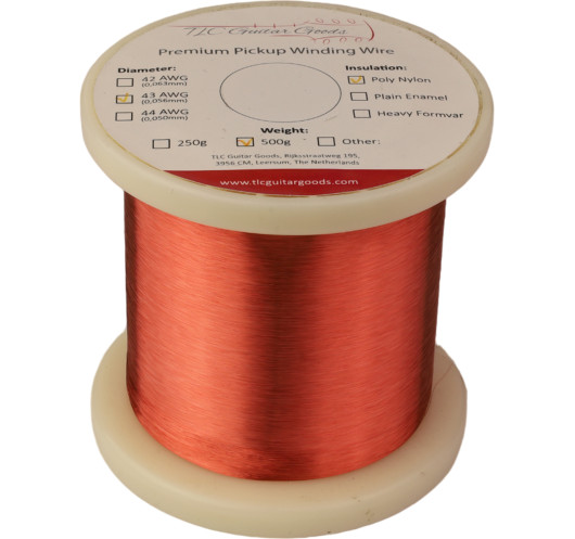 Bobina Hilo de Cobre para Tonabnehmers 43 AWG Poly-Nylon 500g | Maderas Barber