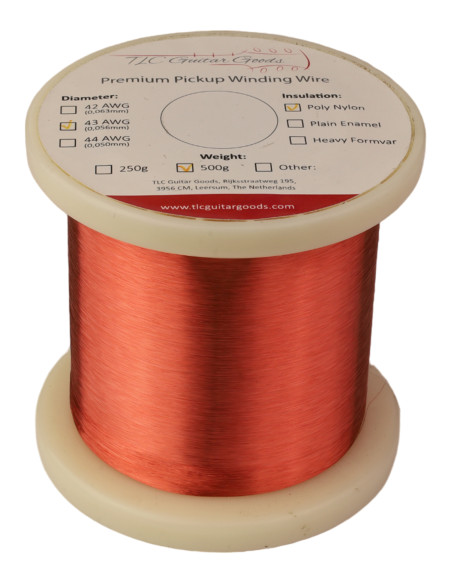 Bobina Hilo de Cobre para pickups 43 AWG Poly-Nylon 500g | Maderas Barber