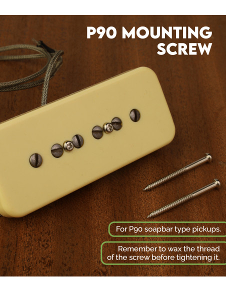 P-90 Mounting Screw 2.4x35mm Nickel | Maderas Barber