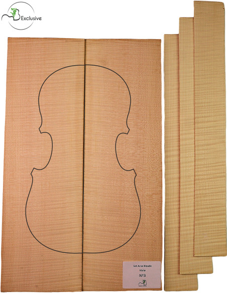 Set Viola geflammter Ahorn MB Exclusive Nr.3 | Maderas Barber