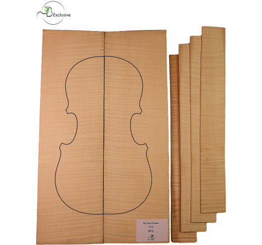 Set Viola geflammter Ahorn MB Exclusive Nr.5 | Maderas Barber