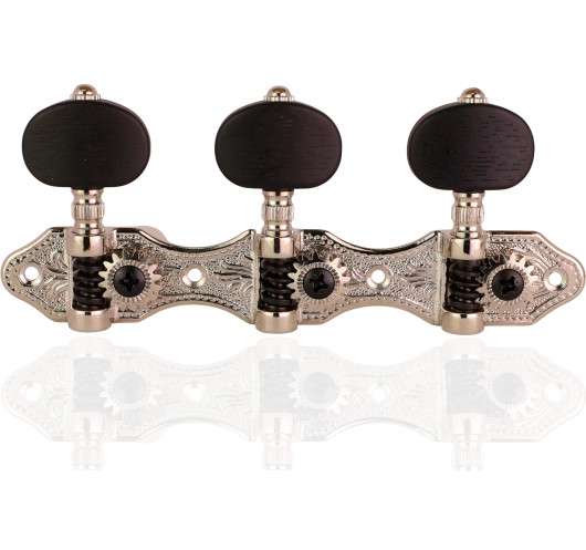 Clavijero Ping Well® 3+3 Níquel Ébano RM-1188N-7DM
