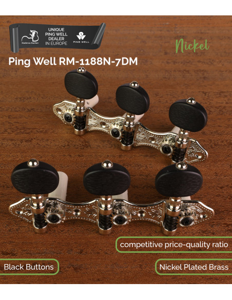 Mechanik Ping Well® 3+3 Níquel RM-1188N-7DM Konzertgitarre | Maderas Barber
