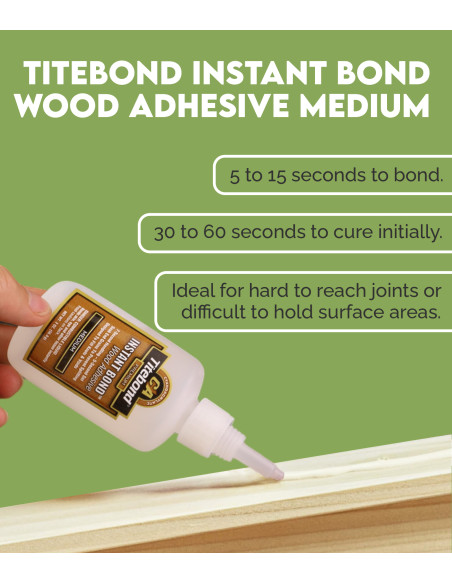 Titebond Instant Bond Wood Cianocrilato Medium 2 Oz | Maderas Barber
