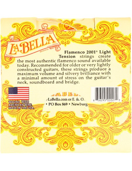 Jeu de cordes La Bella 2001 Flamenco Light | Maderas Barber