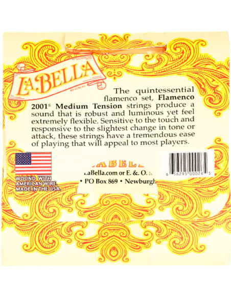 Juego de Cuerdas La Bella 2001 Flamenco Medium | Maderas Barber