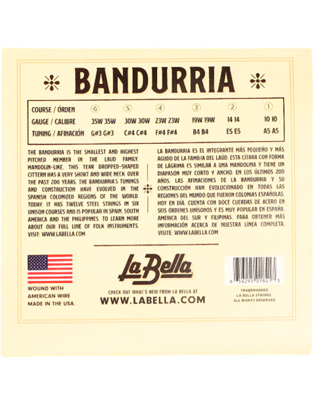 Set de Saiten La Bella MB550 Bandurria | Maderas Barber