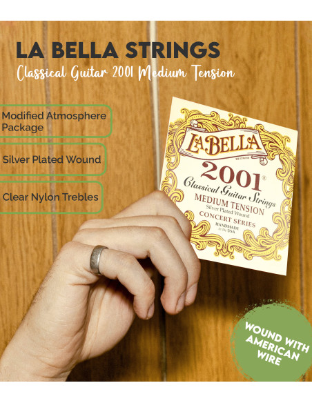 Set de corde La Bella 2001 chitarra classica Medium | Maderas Barber