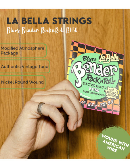 Set de corde La Bella Blues Bender B1150 Guitarra Electrica| Maderas Barber