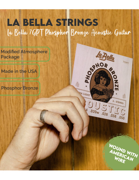 Set de Saiten La Bella 7GPT Akustikgitarre Phosphor Bronze | Maderas Barber