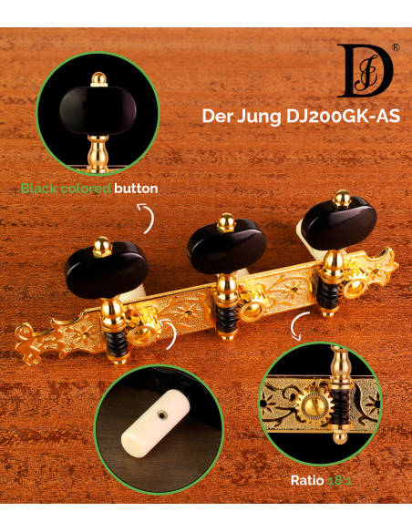 Der Jung DJ200GK-AS Machine Head | Maderas Barber