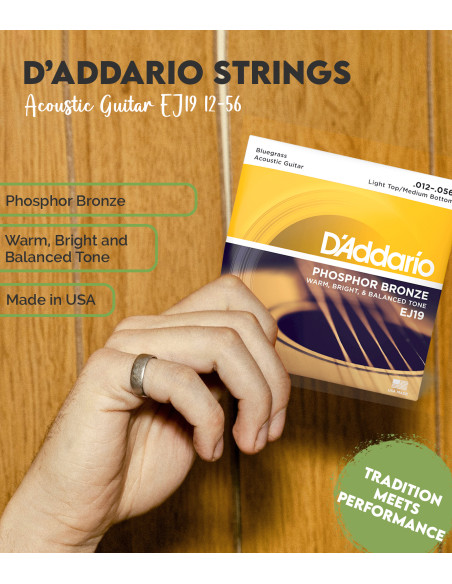 Jeu de Cordes D'Addario acoustique ej15