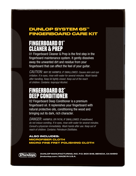 Kit Limpieza y Acondicionamiento tastiera Dunlop 6502 System 65 | Maderas Barber
