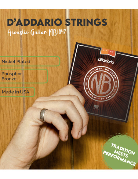 Jeu de Cordes D'Addario Acoustique NB1047