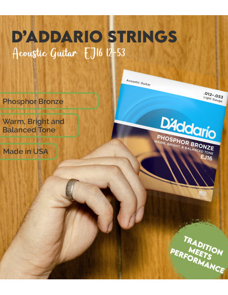 D'Addario EJ16 cuerdas para acústica | Maderas Barber